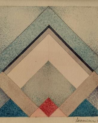 Dipinto geometrico astratto vintage opera quadro