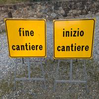 cartelli cantiere inizio e fine. con cavalletto