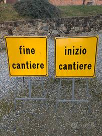 cartelli cantiere inizio e fine. con cavalletto