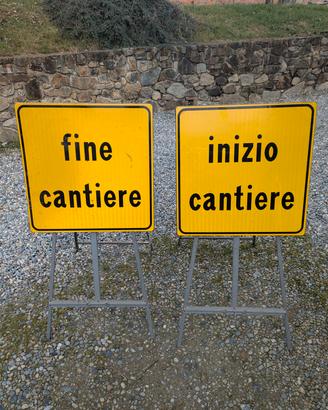 cartelli cantiere inizio e fine. con cavalletto
