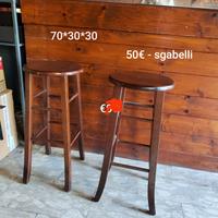 Sgabelli da pub in legno noce
