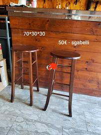 Sgabelli da pub in legno noce