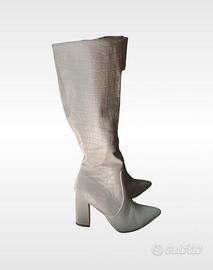 Stivali bianchi vintage similpelle donna/ragazza 