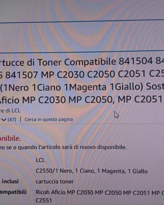 Cartucce Stampante Ricoh