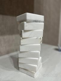 Lampada scultura in marmo bianco design contempora