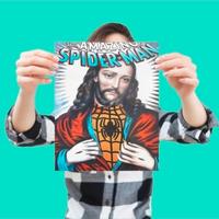 Cristo Supereroe Pop Art Comic Stampa A4