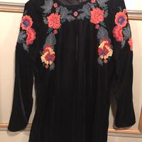 Tubino velluto nero di Zara tutto ricamato