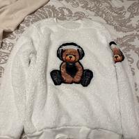 Felpa Bianca Morbida Orso M uomo/donna