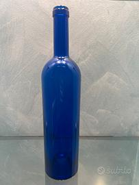 Bottoglia acqua vino vetro blu cobalto 75 cl