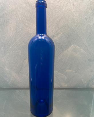 Bottoglia acqua vino vetro blu cobalto 75 cl