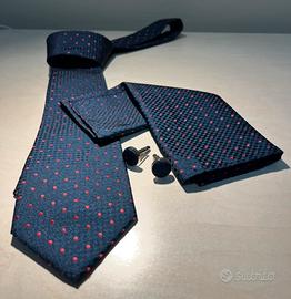 Set uomo accessori GMV pochette cravatta gemelli