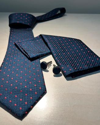 Set uomo accessori GMV pochette cravatta gemelli