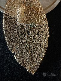 Pendente Foglia Viva placcata oro 24k