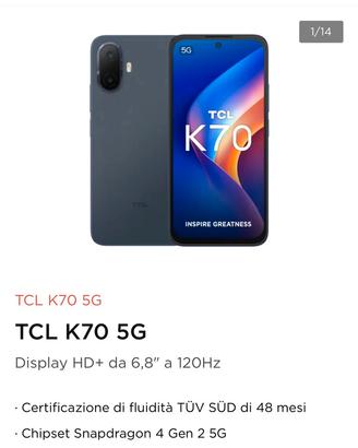 Smartphone TCL 70 5G Nuovo