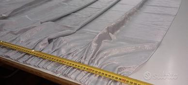 coppia tende in raso grigio disegnato