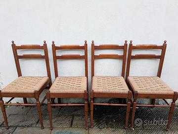 quattro sedie impagliate