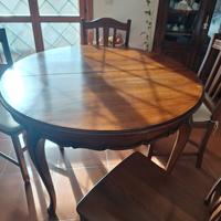 tavolo allungabile legno massello più  6 sedie leg