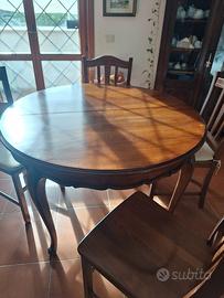 tavolo allungabile legno massello più  6 sedie leg