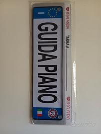 Targa Guida piano con adesivi- Gadget auto