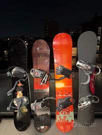 Lotto 4 snowboard con attacchi Burton Nitro