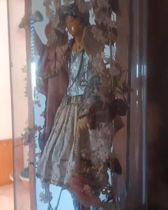 Antica Statua Sacra Sotto Campana di Vetro - Epoca