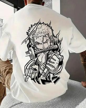 T-shirt con stampa di zoro one piece