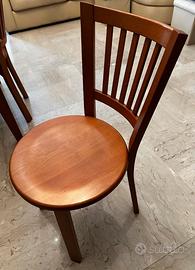 6 sedie in legno color ciliegio