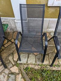 Set 6 sedie da esterno impilabili in textilene