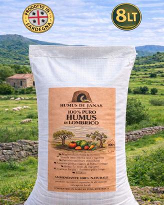 Humus di lombrico 100% naturale Sardegna - 8 LITRI