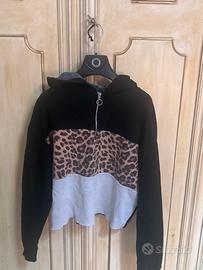Felpa cropped con zip Candy