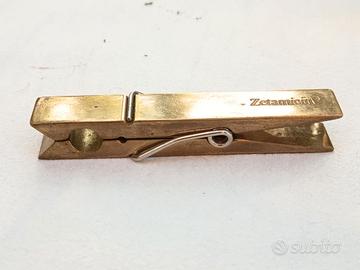 Fermacarte vintage Molletta Gigante in Ottone