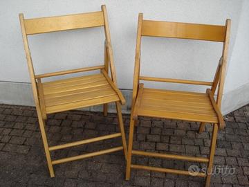 2 sedie pieghevoli in legno per esterno/interno - Arredamento e Casalinghi  In vendita a Varese