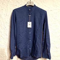 Camicia da uomo FB elegante blu melange