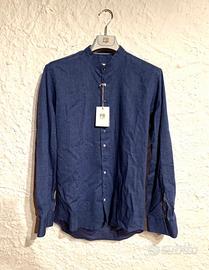 Camicia da uomo FB elegante blu melange