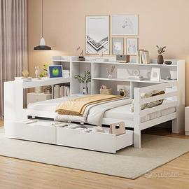 Divano letto multifunzione in legno massello