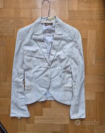  Giacca Blazer Vera Pelle Blue Deep Taglia M Donna