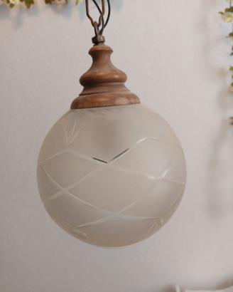 Lampadario vetro decorato