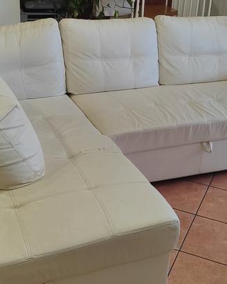 Divano letto con penisola a dx contenitore