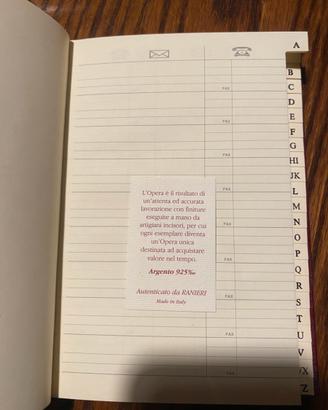 Rubrica alfabetica e calendario da scrittoio