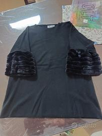 Maglia con maniche pelliccia