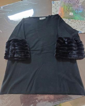 Maglia con maniche pelliccia