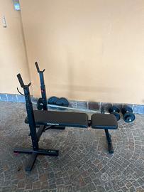 CORENGTH Panca pieghevole + manubri e bilanciere