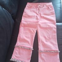 jeans cropped rosa