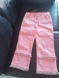 jeans cropped rosa