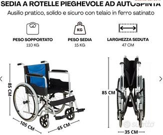 Sedia a Rotelle Pieghevole Ortopedica