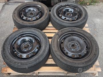 SET 4 GOMME + CERCHI IN FERRO VW POLO/SEAT/SKODA