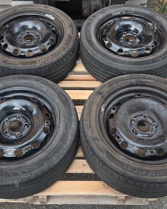 SET 4 GOMME + CERCHI IN FERRO VW POLO/SEAT/SKODA
