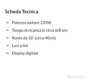 Bicicletta scooter elettrica
