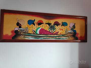 Quadro etnico dipinto a mano 