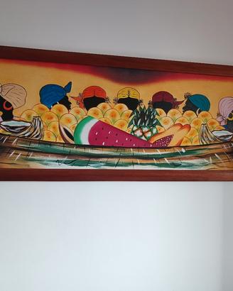 Quadro etnico dipinto a mano 